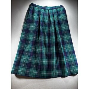 Vintage Pendleton Authentic McNeil Tartan Pleated Wool Skirt 12 Green Academia